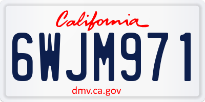 CA license plate 6WJM971
