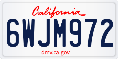 CA license plate 6WJM972