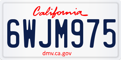 CA license plate 6WJM975