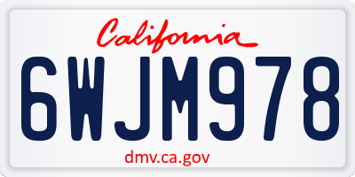 CA license plate 6WJM978