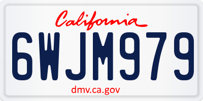 CA license plate 6WJM979