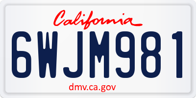 CA license plate 6WJM981