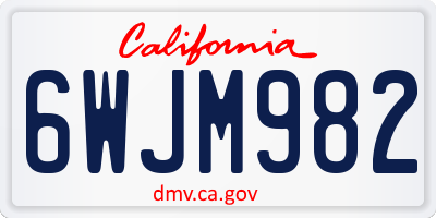 CA license plate 6WJM982
