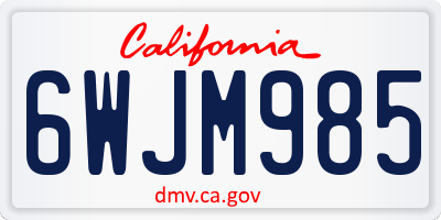 CA license plate 6WJM985