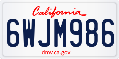 CA license plate 6WJM986