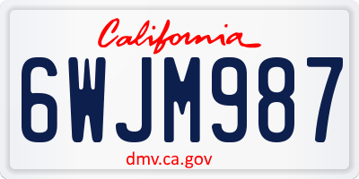 CA license plate 6WJM987