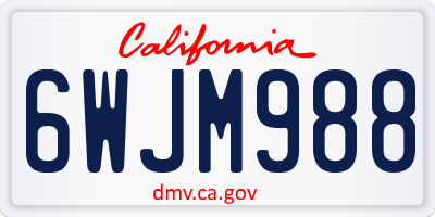 CA license plate 6WJM988