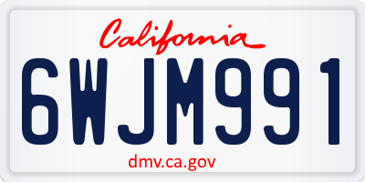 CA license plate 6WJM991