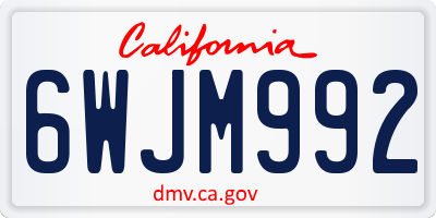 CA license plate 6WJM992