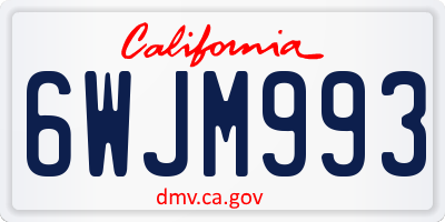 CA license plate 6WJM993