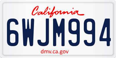 CA license plate 6WJM994