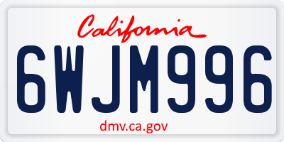 CA license plate 6WJM996