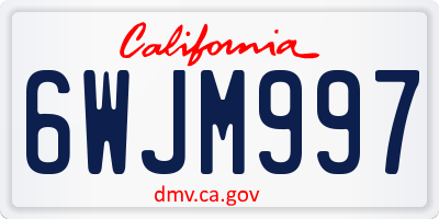CA license plate 6WJM997