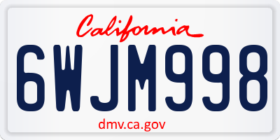 CA license plate 6WJM998