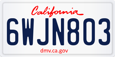 CA license plate 6WJN803