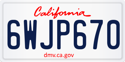 CA license plate 6WJP670
