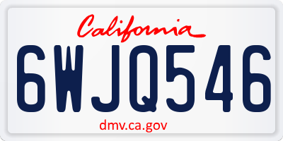 CA license plate 6WJQ546