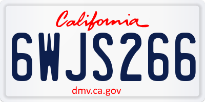 CA license plate 6WJS266