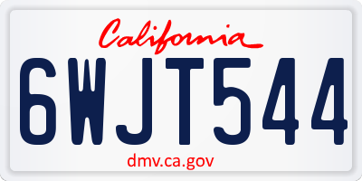 CA license plate 6WJT544