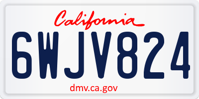 CA license plate 6WJV824