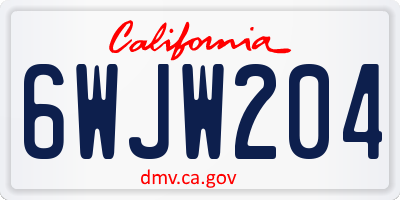 CA license plate 6WJW204