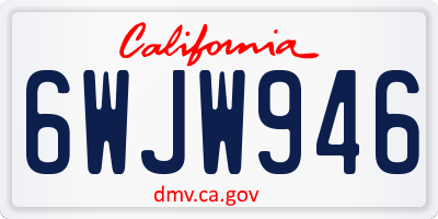 CA license plate 6WJW946