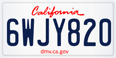 CA license plate 6WJY820