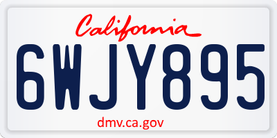 CA license plate 6WJY895