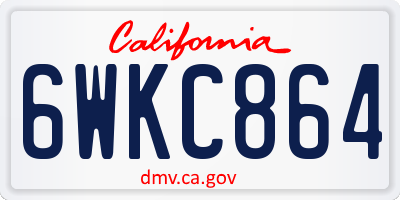 CA license plate 6WKC864