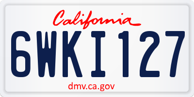 CA license plate 6WKI127