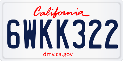 CA license plate 6WKK322