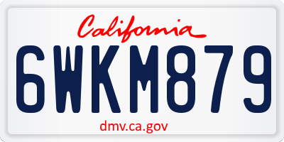 CA license plate 6WKM879
