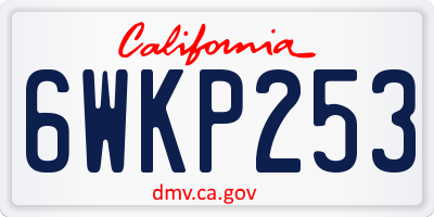 CA license plate 6WKP253