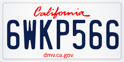 CA license plate 6WKP566