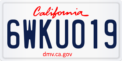 CA license plate 6WKU019