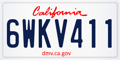 CA license plate 6WKV411