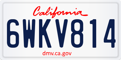 CA license plate 6WKV814