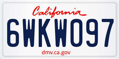 CA license plate 6WKW097