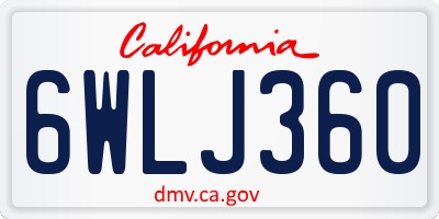 CA license plate 6WLJ360