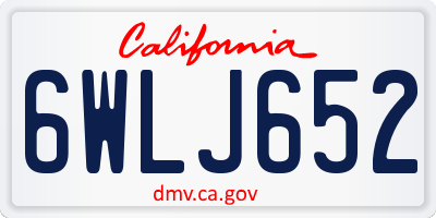 CA license plate 6WLJ652