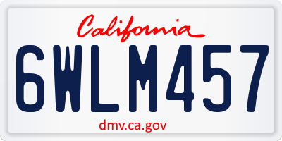 CA license plate 6WLM457