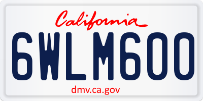 CA license plate 6WLM600