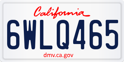 CA license plate 6WLQ465