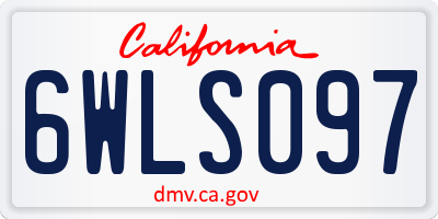 CA license plate 6WLS097