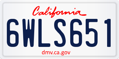 CA license plate 6WLS651