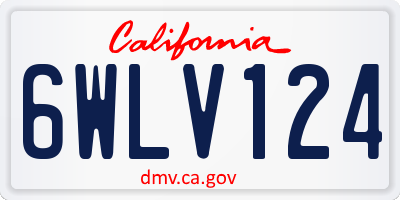 CA license plate 6WLV124
