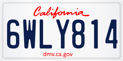 CA license plate 6WLY814