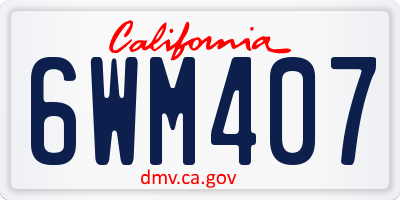 CA license plate 6WM407