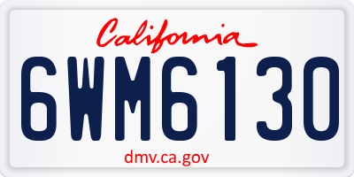 CA license plate 6WM6130