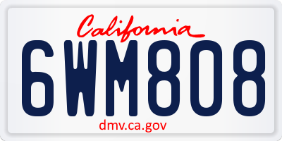 CA license plate 6WM808